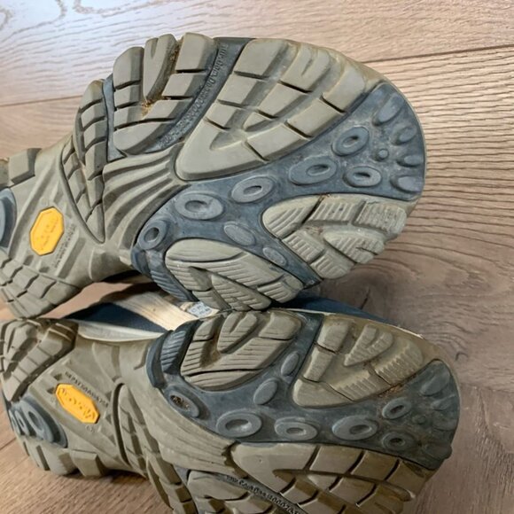 Merrell Womens Athletic Shoes Beige Gray Mesa Low Top Leather Lace Up 7M - Picture 7 of 9